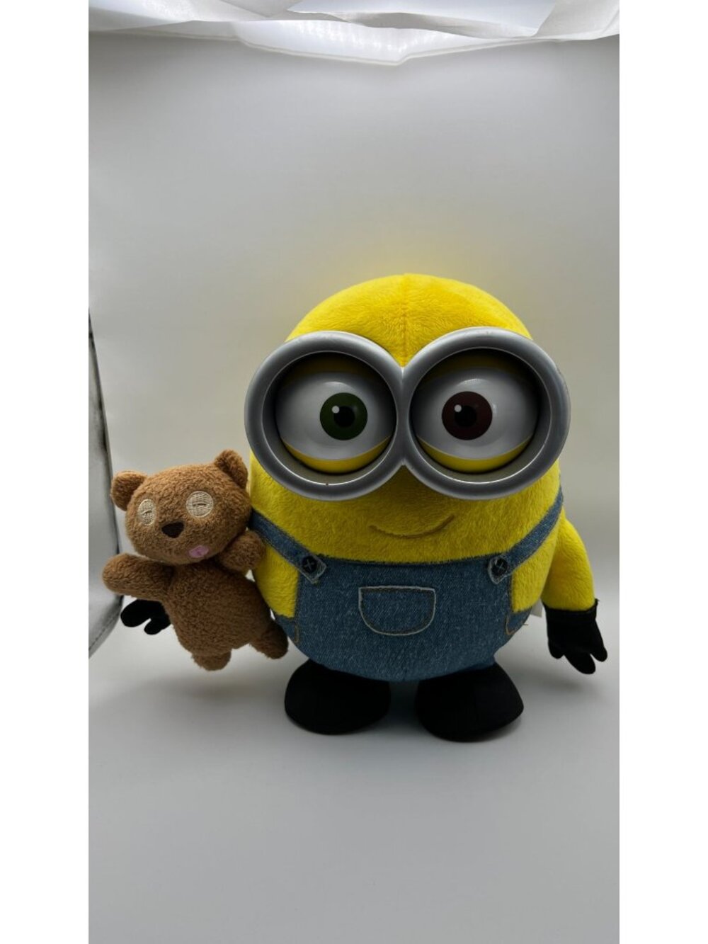 Despicable Me Plush Minion With Teddy Bear 15-Inch Stuffed Toy Yellow & Blue